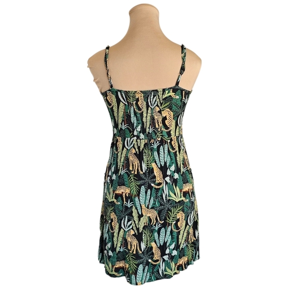 House Tropical Leopard Print Spaghetti Strap Mini Dress Sz XS - Picture 5 of 10